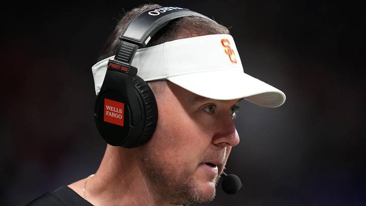 Dec 30, 2025; San Antonio, TX, USA; Southern California Trojans head coach Lincoln Riley watches in the first half against the TCU Horned Frogs during the Alamo Bowl at Alamodome. Mandatory Credit: Kirby Lee-Imagn Images Dec 30, 2025; San Antonio, TX, USA; Southern California Trojans head coach Lincoln Riley watches in the first half against the TCU Horned Frogs during the Alamo Bowl at Alamodome. Mandatory Credit: Kirby Lee-Imagn Images