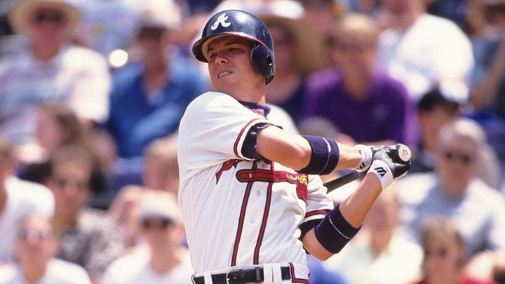 Atlanta Braves third baseman Chipper Jones at bat during the 1998 season. Atlanta Braves third baseman Chipper Jones at bat during the 1998 season.