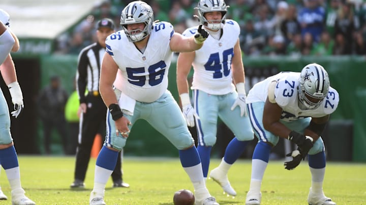 Dallas Cowboys guard Cooper Beebe against the Philadelphia Eagles at Lincoln Financial Field.