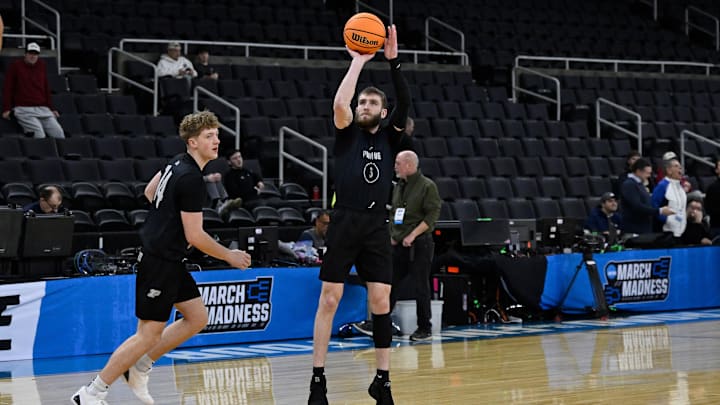 Purdue Boilermakers guard Braden Smith (3) practices at Amica Mutual Pavilion Purdue Boilermakers guard Braden Smith (3) practices at Amica Mutual Pavilion