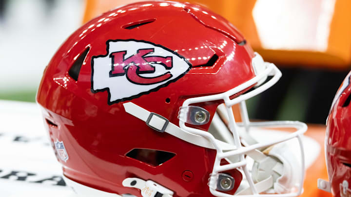 Feb 9, 2025; New Orleans, LA, USA; Detailed view of a Kansas City Chiefs helmet in Super Bowl LIX at Ceasars Superdome. Mandatory Credit: Mark J. Rebilas-Imagn Images Feb 9, 2025; New Orleans, LA, USA; Detailed view of a Kansas City Chiefs helmet in Super Bowl LIX at Ceasars Superdome. Mandatory Credit: Mark J. Rebilas-Imagn Images