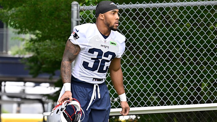 New England Patriots running back TreVeyon Henderson Mandatory Credit: Eric Canha-Imagn Images