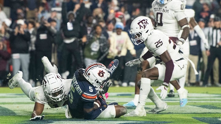Auburn Tigers wide receiver KeAndre Lambert-Smith caught what would be the game-winning touchdown in last year's game against Texas A&M. Auburn Tigers wide receiver KeAndre Lambert-Smith caught what would be the game-winning touchdown in last year's game against Texas A&M.