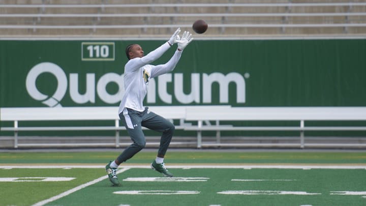 Colorado State receiver Tory Horton during his pro day at Canvas Stadium on Thursday, April 3, 2025. Colorado State receiver Tory Horton during his pro day at Canvas Stadium on Thursday, April 3, 2025.