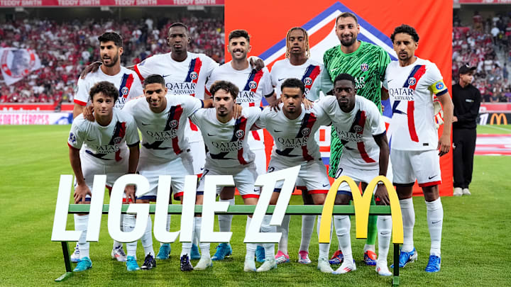 PSG team ahead of their Ligue 1 game against Lille