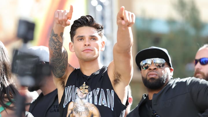 Ryan Garcia during an April 20, 2023 press conference. Ryan Garcia during an April 20, 2023 press conference.