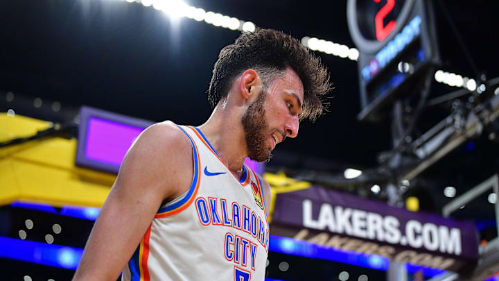 April 7, 2026; Los Angeles, California, USA; Oklahoma City Thunder center Chet Holmgren (7) during the second half at Crypto.com Arena. Mandatory Credit: Gary A. Vasquez-Imagn Images April 7, 2026; Los Angeles, California, USA; Oklahoma City Thunder center Chet Holmgren (7) during the second half at Crypto.com Arena. Mandatory Credit: Gary A. Vasquez-Imagn Images