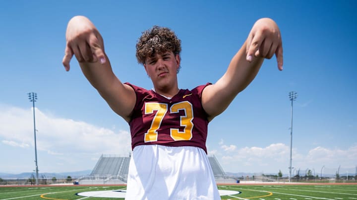 Windsor's Deacon Schmitt poses for a photograph during the Coloradoan football media day at PSD Stadium on August 4, 2025 in Timnath, Colo.