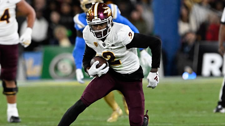 Nov 11, 2023; Pasadena, California, USA;  Arizona State Sun Devils wide receiver Elijhah Badger (2)