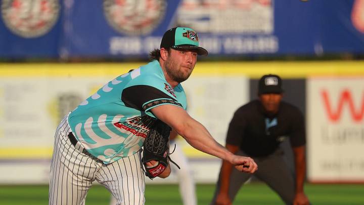 Gerrit Cole pitches for the Hudson Valley Renegades during their game versus the Winston-Salem Dash on May 5, 2026. Gerrit Cole pitches for the Hudson Valley Renegades during their game versus the Winston-Salem Dash on May 5, 2026.