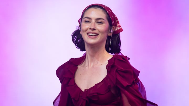 Gracie Abrams performs during day three of Glastonbury festival 2025 at Worthy Farm, Pilton, in Glastonbury, England, in June 2025.