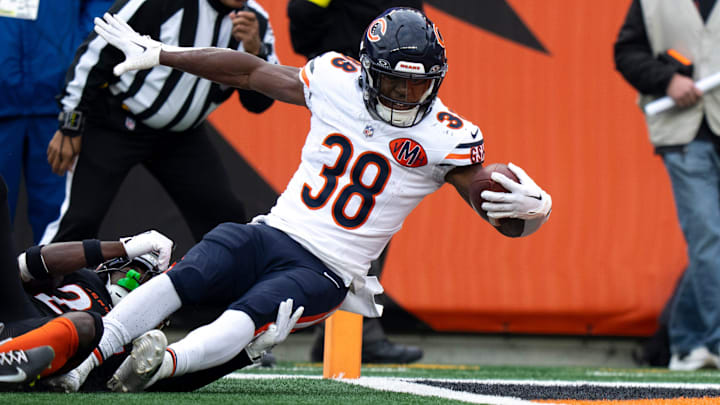 Bears practice squad back Brittain Brown scores a much-needed touchdown on a 22-yard run against the Bengals. 