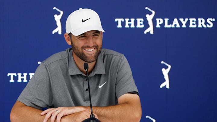Scottie Scheffler during his pre-tournament press conference ahead of the 2025 edition of The Players Championship