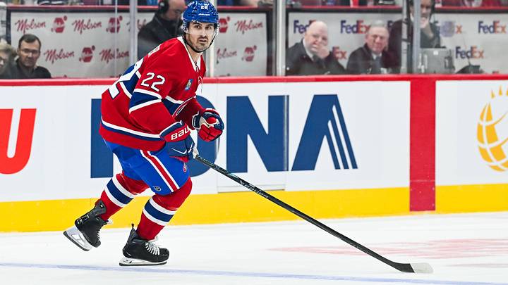 Sep 19, 2026; Montreal, Quebec, CAN;  Montreal Canadiens Chris Kreider left wing (22) skates against the Toronto Maple Leafs during the third period at Bell Centre.  Mandatory Credit: David Kirouac-Imagn Images