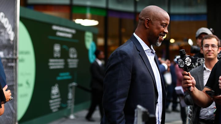 Jul 26, 2022; New York, NY, USA; Kenny Anderson interviews at The NYC Point Gods Premiere at The Midnight Theatre. Mandatory Credit: Jessica Alcheh-Imagn Images Jul 26, 2022; New York, NY, USA; Kenny Anderson interviews at The NYC Point Gods Premiere at The Midnight Theatre. Mandatory Credit: Jessica Alcheh-Imagn Images
