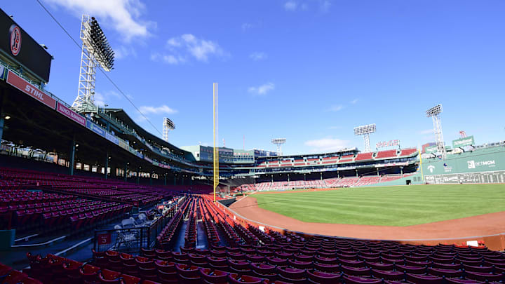 Sep 8, 2024; Boston, Massachusetts, USA;  A general view view of Fenway Park prior to a game between the Boston Red Sox and Chicago White Sox at Fenway Park. Mandatory Credit: Bob DeChiara-Imagn Images