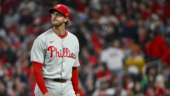 Philadelphia Phillies starting pitcher Aaron Nola has struggled to begin the 2025 season.