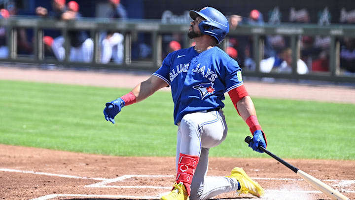 Toronto Blue Jays left fielder Jonatan Clase.