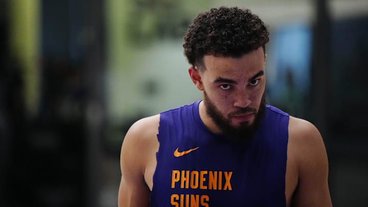 Suns guard Tyus Jones during practice at the Verizon 5G Performance Center in Phoenix on Oct. 1, 2024. Suns guard Tyus Jones during practice at the Verizon 5G Performance Center in Phoenix on Oct. 1, 2024.