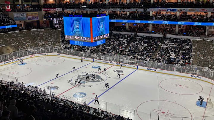 The Penn State Nittany Lions take on the UConn Huskies in an NCAA Men's Hockey Tournament regional final at Allentown's PPL Center.