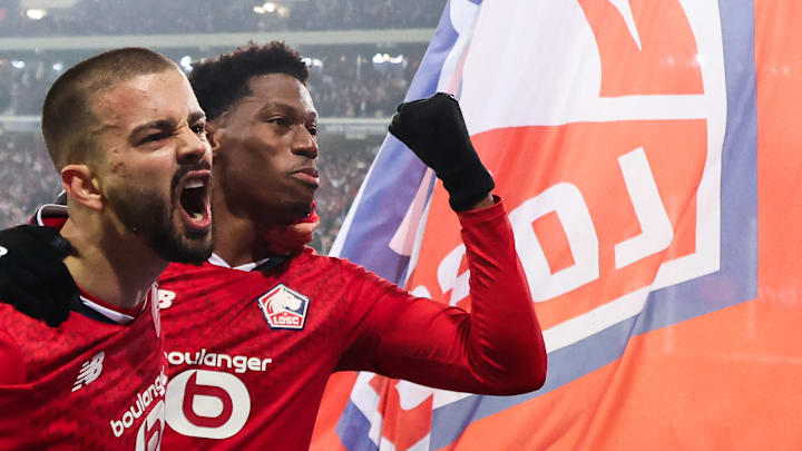Edon Zhegrova, left, and Jonathan David played for LOSC Lille against Juventus in last season's Champions League