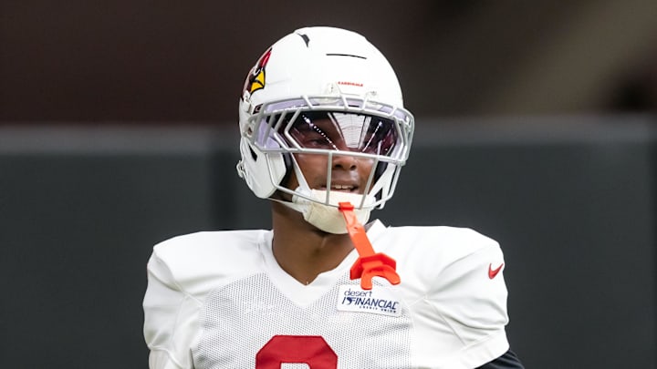Jul 29, 2025; Glendale, AZ, USA; Arizona Cardinals cornerback Will Johnson (0) during training camp at State Farm Stadium. Mandatory Credit: Mark J. Rebilas-Imagn Images Jul 29, 2025; Glendale, AZ, USA; Arizona Cardinals cornerback Will Johnson (0) during training camp at State Farm Stadium. Mandatory Credit: Mark J. Rebilas-Imagn Images