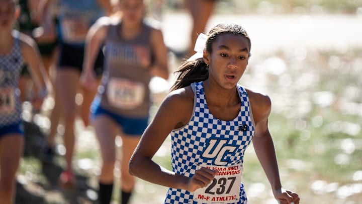 Paige Sheppard of Union Catholic Regional wins the race. NJSIAA Cross Country Meet of Champions takes place at Holmdel Park. Holmdel, NJ Saturday, November 16, 2024; On Saturday, Sheppard won the New Balance Nationals mile run in a sophomore national record time. 