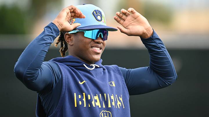 Milwaukee Brewers infielder Jesús Made (86) stretches during spring training workouts Monday, February 16, 2026, at American Family Fields of Phoenix in Phoenix, Arizona. Milwaukee Brewers infielder Jesús Made (86) stretches during spring training workouts Monday, February 16, 2026, at American Family Fields of Phoenix in Phoenix, Arizona.