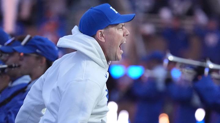 Kentucky’s coach Will Stein came out with players against LSU at Kroger Field Saturday evening.
Oct. 10, 2026 Kentucky’s coach Will Stein came out with players against LSU at Kroger Field Saturday evening.
Oct. 10, 2026