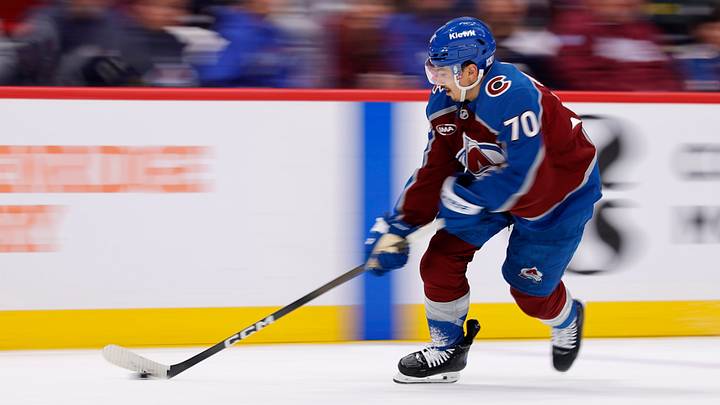 Colorado Avalanche defenseman Sam Malinski Colorado Avalanche defenseman Sam Malinski