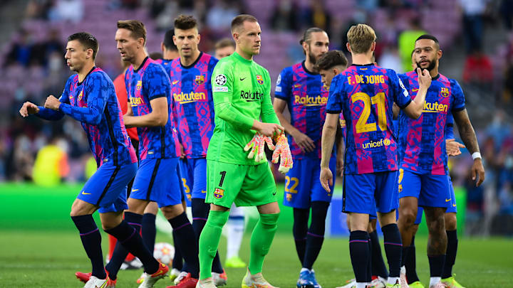 Die Spieler des FC Barcelona fuhren gestern ihren ersten Sieg in der diesjährigen Champions League-Saison ein