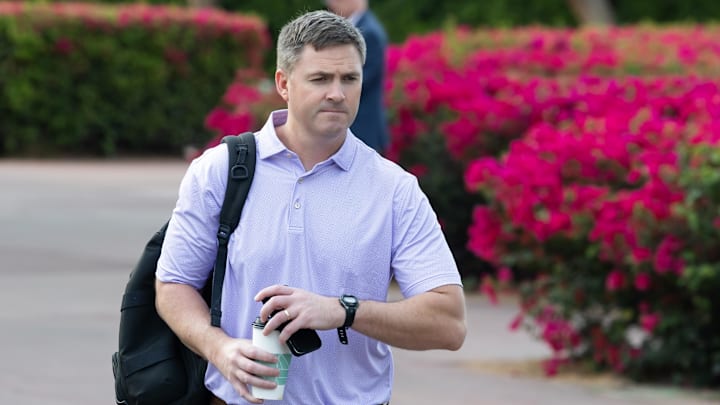 Mar 31, 2026; Phoenix, AZ, USA; Cincinnati Bengals head coach Zac Taylor during the 2026 NFL Annual League Meeting at the Arizona Biltmore. Mandatory Credit: Mark J. Rebilas-Imagn Images