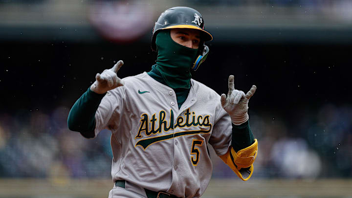 Apr 4, 2025; Denver, Colorado, USA; Athletics shortstop Jacob Wilson (5) rounds the bases on a solo home run in the fourth inning against the Colorado Rockies at Coors Field. Mandatory Credit: Isaiah J. Downing-Imagn Images Apr 4, 2025; Denver, Colorado, USA; Athletics shortstop Jacob Wilson (5) rounds the bases on a solo home run in the fourth inning against the Colorado Rockies at Coors Field. Mandatory Credit: Isaiah J. Downing-Imagn Images