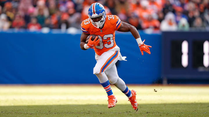 Denver Broncos running back Javonte Williams Denver Broncos running back Javonte Williams