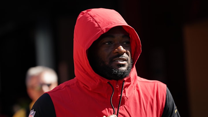 Sep 9, 2024; Santa Clara, California, USA;  San Francisco 49ers wide receiver Brandon Aiyuk (11) enters the field before a game against the New York Jets at Levi's Stadium. Mandatory Credit: David Gonzales-Imagn Images