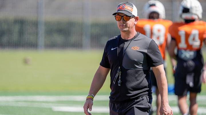 Oklahoma State head football coach Eric Morris. Oklahoma State head football coach Eric Morris.