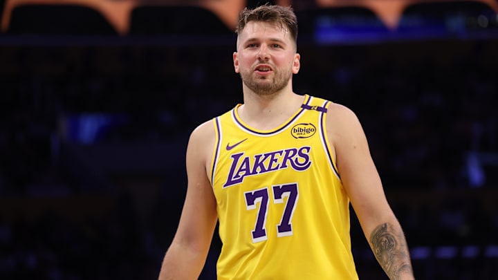 Los Angeles Lakers guard Luka Doncic (77) during the third quarter against the Minnesota Timberwolves at Crypto.com Arena.