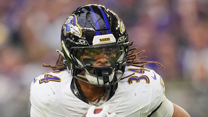 Baltimore Ravens running back Keaton Mitchell