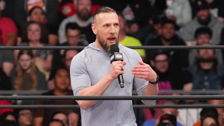 Feb 22, 2023; Phoenix, AZ, USA; Bryan Danielson appears during AEW Dynamite at Footprint Center. Mandatory Credit: Joe Camporeale-Imagn Images