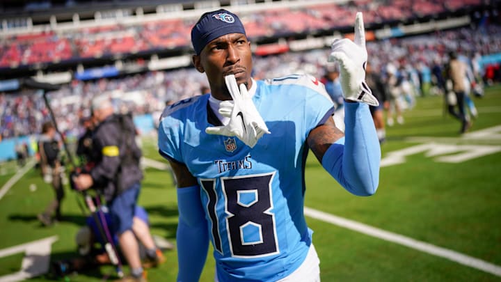 Oct 19, 2025; Nashville, Tennessee, USA; Tennessee Titans cornerback Jalyn Armour-Davis (18) exits the field after the game against the New England Patriots at Nissan Stadium. Mandatory Credit: Andrew Nelles-USA TODAY Network via Imagn Images Oct 19, 2025; Nashville, Tennessee, USA; Tennessee Titans cornerback Jalyn Armour-Davis (18) exits the field after the game against the New England Patriots at Nissan Stadium. Mandatory Credit: Andrew Nelles-USA TODAY Network via Imagn Images