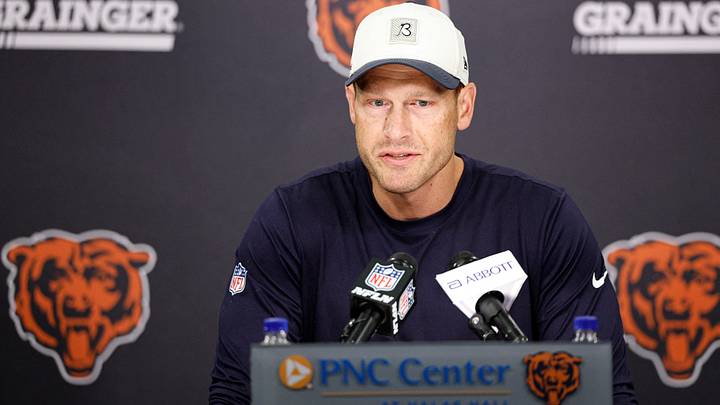 Chicago Bears head coach Ben Johnson speaks during Training Camp at Halas Hall. Mandatory Credit: Kamil Krzaczynski-Imagn Images Chicago Bears head coach Ben Johnson speaks during Training Camp at Halas Hall. Mandatory Credit: Kamil Krzaczynski-Imagn Images