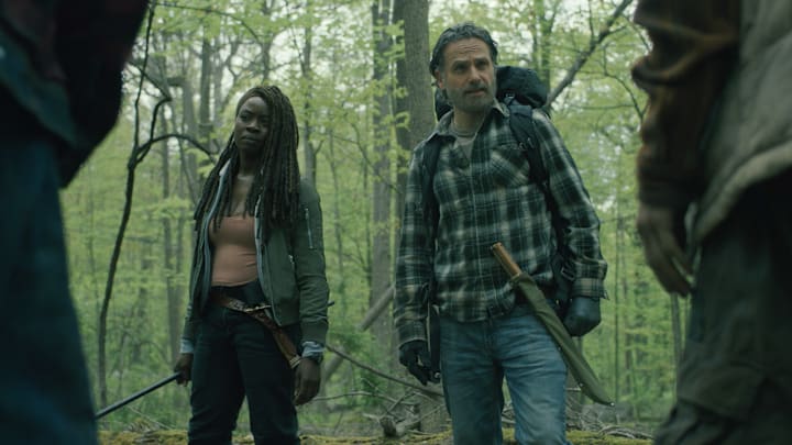 Danai Gurira as Michonne, Andrew Lincoln as Rick Grimes - The Walking Dead: The Ones Who Live _ Season 1, Episode 5 - Photo Credit: AMC