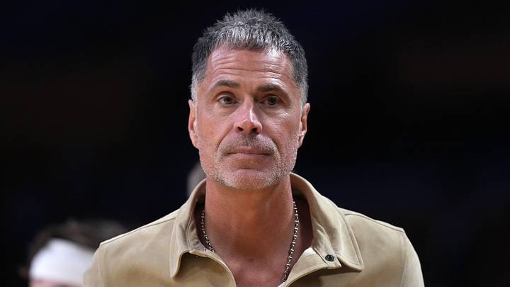 Apr 18, 2026; Los Angeles, California, USA; Los Angeles Lakers general manager Rob Pelinka watches during game one of the first round of the 2026 NBA Playoffs against the Houston Rockets at Crypto.com Arena. Mandatory Credit: Kirby Lee-Imagn Images Apr 18, 2026; Los Angeles, California, USA; Los Angeles Lakers general manager Rob Pelinka watches during game one of the first round of the 2026 NBA Playoffs against the Houston Rockets at Crypto.com Arena. Mandatory Credit: Kirby Lee-Imagn Images