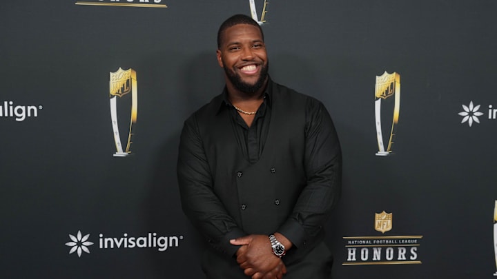 Feb 6, 2025; New Orleans, LA, USA;  Kobie Turner on the red carpet before Super Bowl LIX NFL Honors at Saenger Theatre. Mandatory Credit: Kirby Lee-Imagn Images