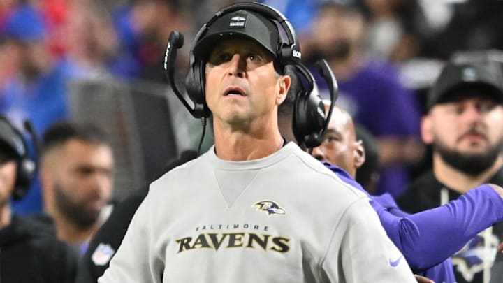 Baltimore Ravens head coach John Harbaugh