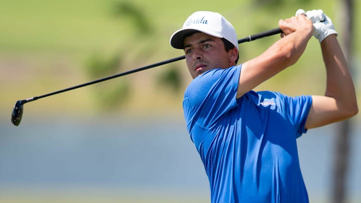Fred Biondi, pictured while playing with the University of Florida in 2022, is entered in the LIV Golf Promotions Event.