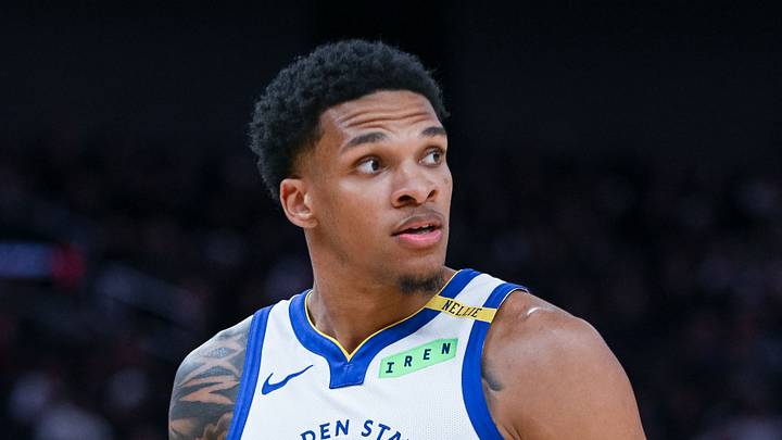 Oct 6, 2026; San Francisco, California, USA;  Golden State Warriors guard Will Richard (3) looks on during the third quarter of the game against the Los Angeles Lakers at Chase Center.  Mandatory Credit: Ed Szczepanski-Imagn Images