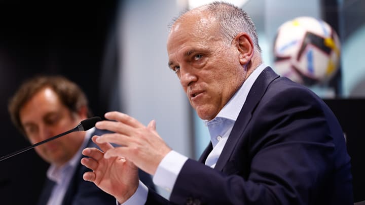 Javier Tebas Press Conference In Madrid - La Liga