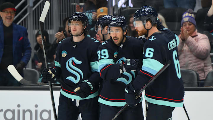 A group of players from the NHL's Seattle Kraken