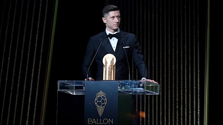 Robert Lewandowski en una ceremonia del Balón de Oro, que se realiza anualmente en París